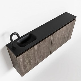 Mondiaz Ture 120cm toiletmeubel dark brown met wastafel urban links 1 kraangat