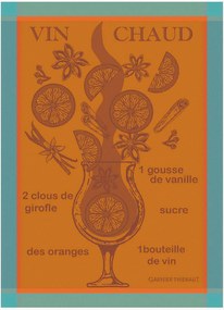 Jacquard theedoeken Vin Chaud Mandarine, 4-delig