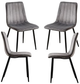 Set 4 Fluwelen Liny Stoelen