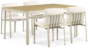 Tuinset 4 personen 160 cm Aluminium Taupe Santika Furniture Santika