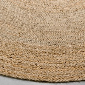 Rond vloerkleedØ300 cm in jute, handgevlochten, Hempy