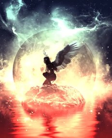 Ilustratie Angel in heaven land, chainatp