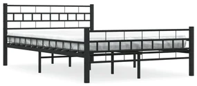 vidaXL Bedframe staal zwart 120x200 cm