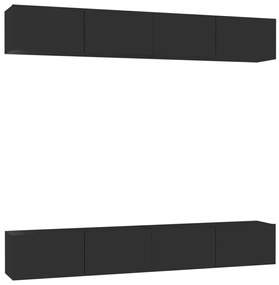 vidaXL Tv-meubelen 4 st 100x30x30 cm spaanplaat zwart