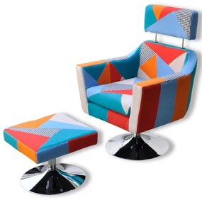 vidaXL Televisiefauteuil met patchwork stof meerkleurig