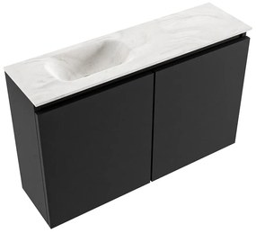 Mondiaz Ture DLux toiletmeubel 80cm urban met wastafel ostra links zonder kraangat