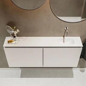 Mondiaz Ture 120cm toiletmeubel linen met wastafel talc rechts geen kraangat