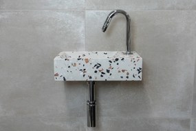 Saniclear Terrazzo fonteinset met gebogen kraan in chroom