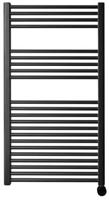 Sanicare elektrische design radiator 60x112cm zwart met thermostaat rechts zwart