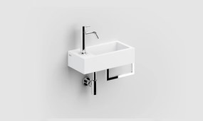 Clou Flush 3 fontein solid surface 36cm links met handdoekhouder wit mat