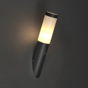 Moderne buiten wandlamp met schemerschakelaar / dag-nacht sensor met bewegingsmelder antraciet IP44 met schemersensor - Rox Modern E27 IP44 Buitenverlichting rond