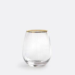 Set van 4 gestreepte glazen, Lurik