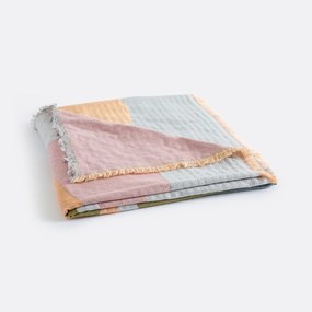 Gedessineerde jacquard plaid met franje aan de randen, LIZ