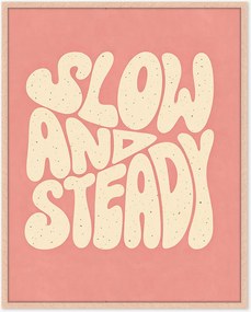 Ingelijste digitale print Slow & Steady, handgemaakt