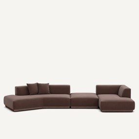 Open bank met hoek rechts met voetensteun in linnenfluweel, JACOPO