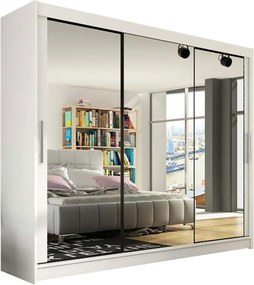 Kledingkast Closico Ordo III, Wit, 215x250x58cm, 225 kg, Kledingkast deuren: Schuivend, Aantal planken: 9, Aantal planken: 9