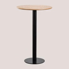 Ronde Hoge Barkruk Van Essenfineer Frappe Ø70 Cm & Zwart - Sklum