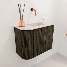 Mondiaz Joya DLux 50cm toiletmeubel ronding links shadow met wastafel faye rechts zonder kraangat meli