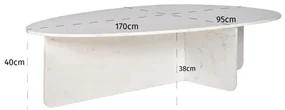 Richmond Interiors Brandon Organische Salontafel Wit Marmer - 170 X 95cm.