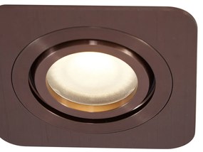 Buitenlamp Set van 6 afgeronde inbouwspots donkerbrons GU10 50mm IP44 - Alberto Modern GU10 IP44 Buitenverlichting vierkant Lamp