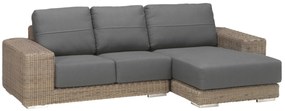 4 Seasons Outdoor Kingston loungebank pure met chaise longue links  Loungeset    antraciet weerbestendig