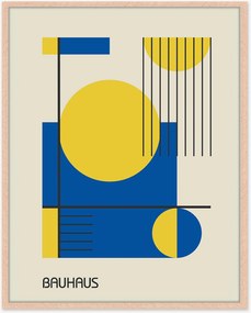 Ingelijste digitale print Bauhaus in Blue & Yellow