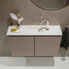 Mondiaz Ture 80cm toiletmeubel smoke met wastafel talc midden 1 kraangat