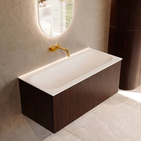 Mondiaz Kurve 100cm badmeubel ruby met 1 lade en wastafel big medium midden zonder kraangat