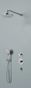Hotbath Buddy IBS12 inbouw regendouche 30cm met 30cm plafondbuis chroom