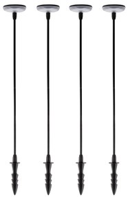 4x Sunflower Solar Tuinlamp Zwart Tuinverlichting Zwart