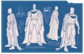 Kunstafdruk Batman - Batsuit blueprint, (40 x 26.7 cm)