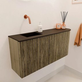 Mondiaz Joya 90cm toiletmeubel ronding rechts dusk met wastafel faye links zonder kraangat urban