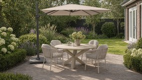 Tuinset 6 personen 240 cm Rope Zand/Beige Lifestyle Garden Furniture Monaco/Guave