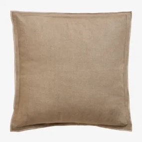 Vierkant Kussen 40x40 Cm Van Katoen En Linnen Angola Moka Bruin - Sklum
