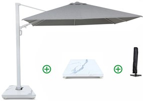 Zweefparasol 3x3m S2 Excellent (incl. voet + hoes) Grijs-antraciet Camello Luna