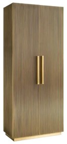 Richmond Interiors Ironville Hoge Kast Messing Met Ribbels - 80x42x191cm.