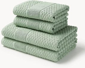 Handdoekenset Katharina met honingraatpatroon, in verschillende setgroottes