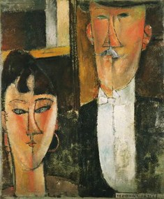 Modigliani, Amedeo - Kunstdruk Bride and Groom - Peinture de Amedeo Modigliani, (35 x 40 cm)