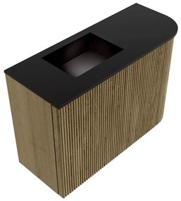 Mondiaz Joya 60cm toiletmeubel ronding rechts dusk met wastafel faye links zonder kraangat urban