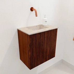 Mondiaz Joya DLux 40cm toiletmeubel ruby met wastafel faye midden zonder kraangat frappe