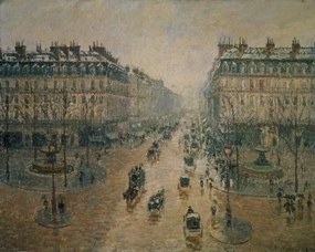 Camille Pissarro - Kunstdruk Avenue de L'Opera, Paris, 1898, (40 x 30 cm)