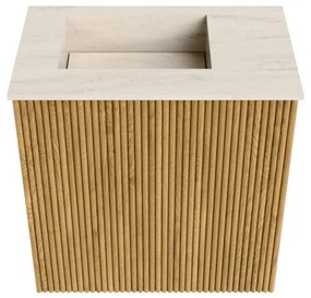 Mondiaz Joya DLux 40cm toiletmeubel oak met wastafel faye links 1 kraangat meli