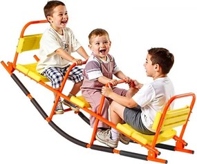 VEVOR Kinderwip, Draagvermogen 90 kg, Metalen schommelwip met handgrepen, Draaiwip voor kinderen vanaf 3 jaar, Tuinwip voor buiten, Gazon, Achtertuin, Speelplaats, 2 Zitplaatsen, 1535 x 490 x 645 mm