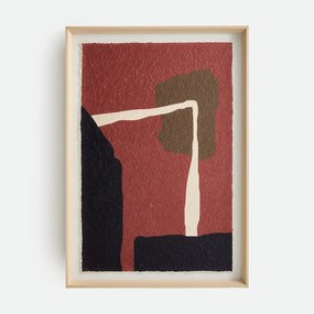 Bedrukt doek, ingelijst, breedte 70 x hoogte 100 cm, JERAPAH