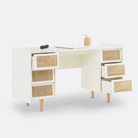 Bureau met dubbele sokkel en 6 lades, Kaya