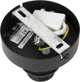 Plafondlamp zwart platte kap pauw dessin 45 cm - Combi