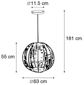 Industriële hanglamp brons met zwart 60 cm - Dong Industriele / Industrie / Industrial E27 rond Binnenverlichting Lamp