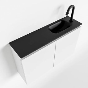 Mondiaz Ture 80cm toiletmeubel talc met wastafel urban rechts 1 kraangat