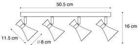 Moderne plafondSpot / Opbouwspot / Plafondspot zwart 4-lichts draai- en kantelbaar - Triangle Modern GU10 ovaal Binnenverlichting Lamp