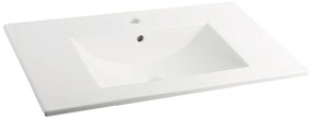 Sanigoods Rocky staand badmeubel 80cm walnoot met keramische wastafel met kraangat wit glans